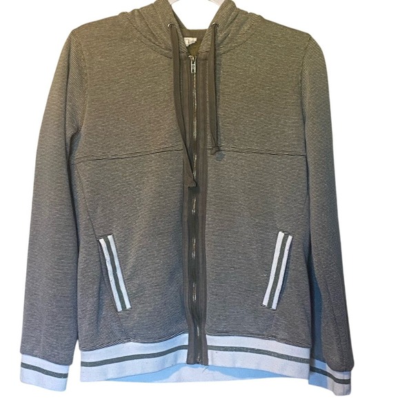 Hem & Thread Hunter Green/White Zip Up Jacket w/ Hoodie - Picture 2 of 9